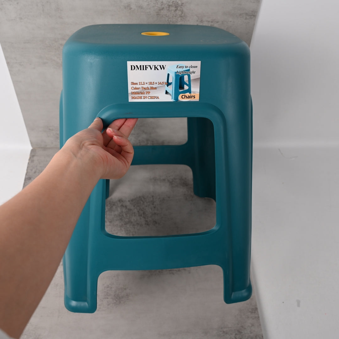 DMIFVKW Chairs Deep Blue Plastic Stool Sturdy Durable Easy Clean Lightweight for Home Use