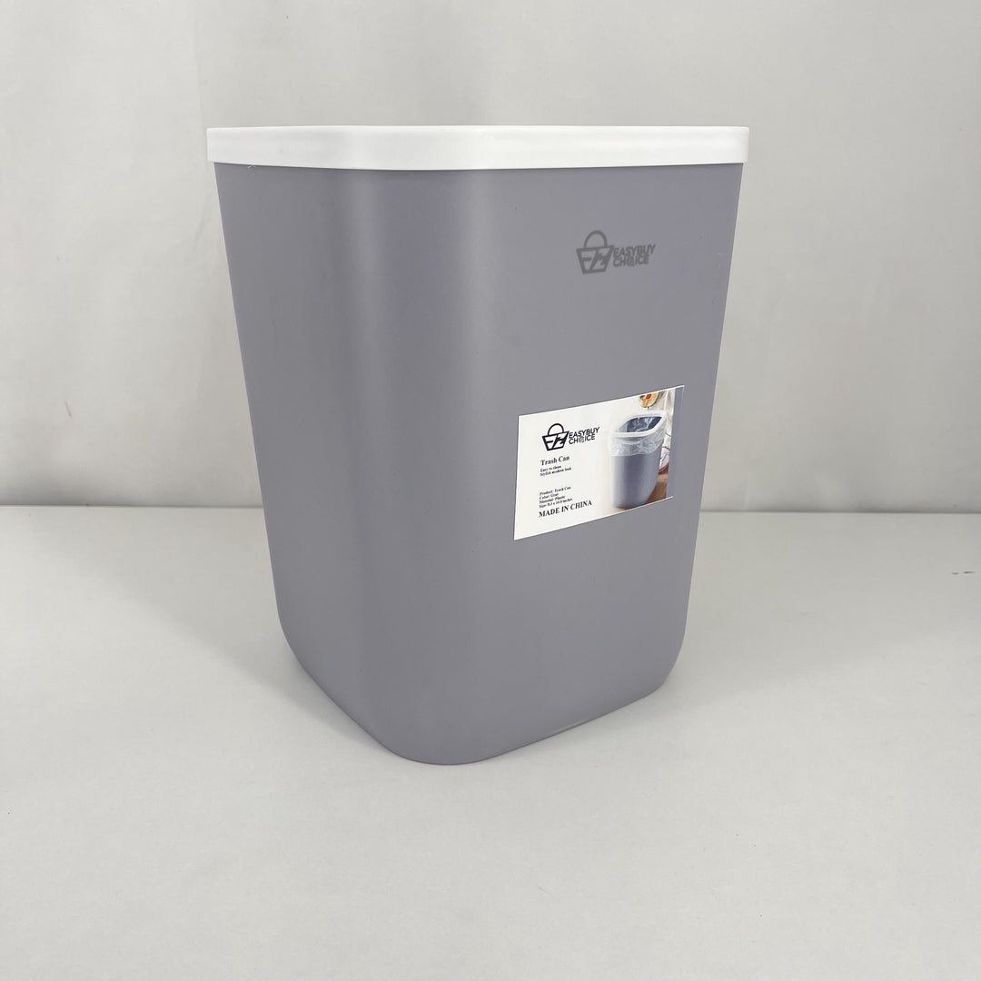 EASYBUY CHOICE Sleek Gray Square Trash Can for Stylish Waste Management in Any Room of Your Home or Office