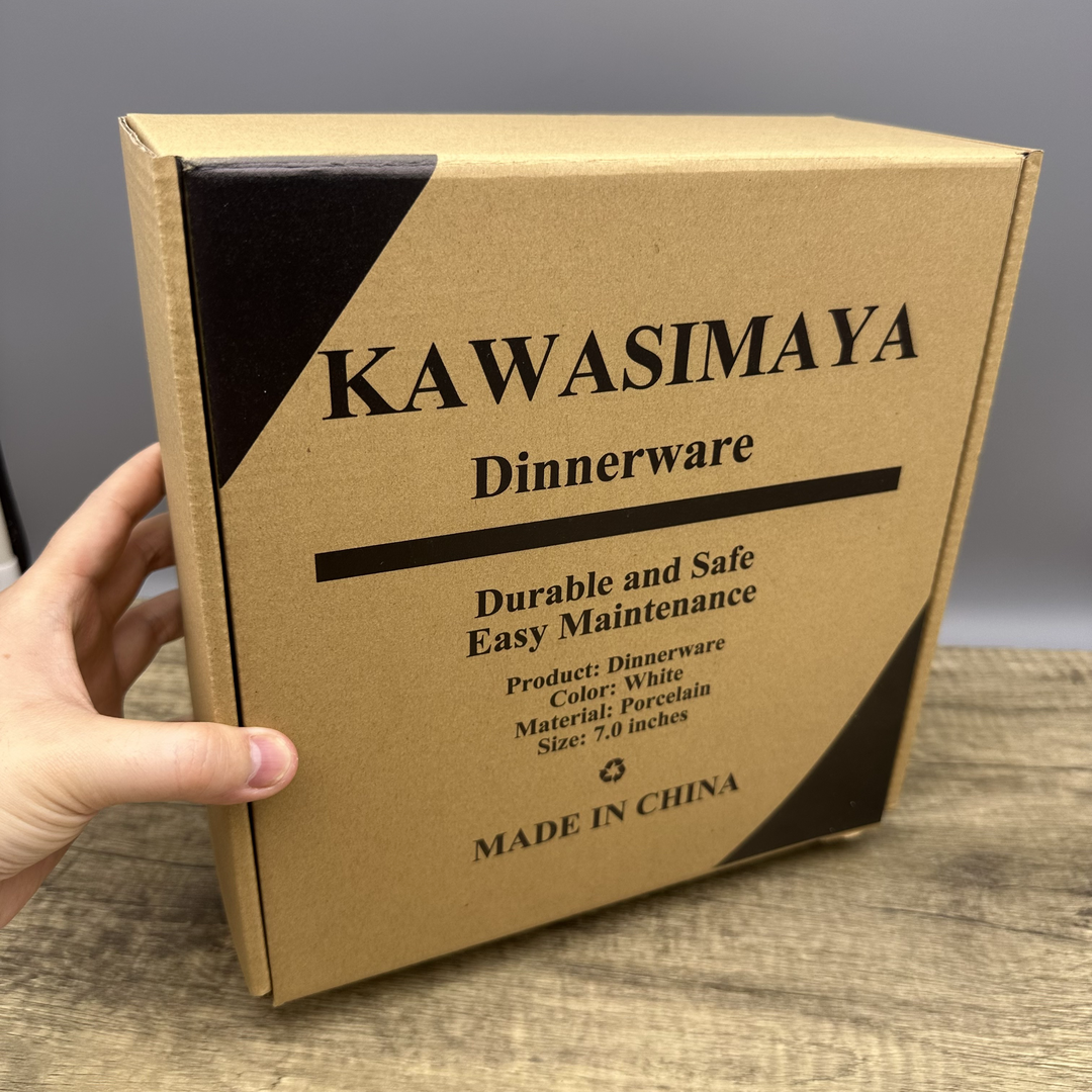 KAWASIMAYA Ceramic Dinner Plates, Set of 6 | Microwave & Dishwasher Safe Porcelain Dinnerware | 10-Inch White Serving Plates