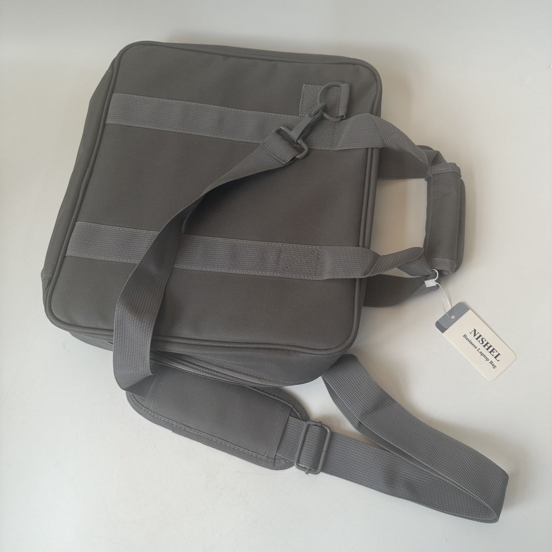 NISHEL Eco-Friendly Business Laptop Bag, Gray, Waterproof Material, Sustainable Design