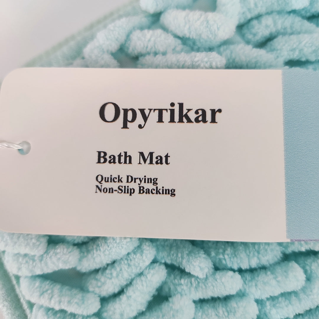 Opутikar Luxurious Blue Cotton Bath Mat - Soft, Absorbent, and Durable