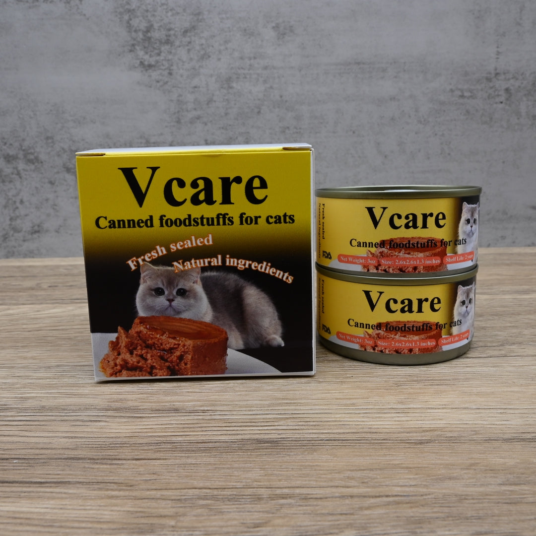 Vcare Premium Canned Foodstuffs for Cats - Gourmet Wet Food with Real Meat
