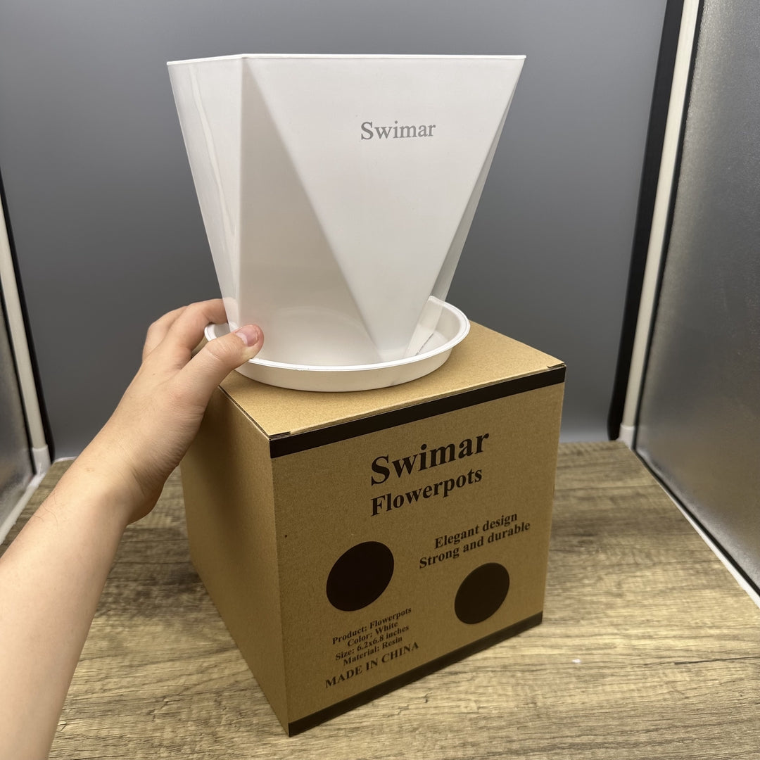 Swimar Elegant Ceramic Flowerpots - Modern Indoor & Outdoor Planter for Home & Garden Decor