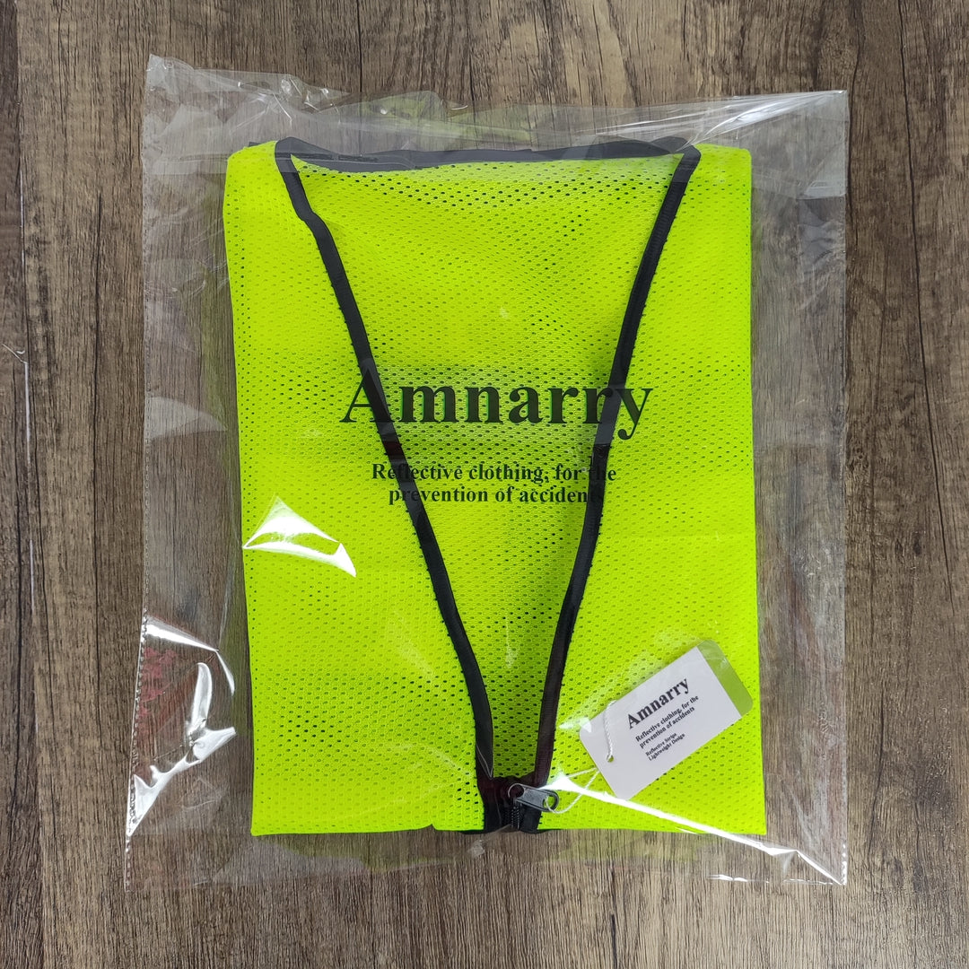 Amnarry High Visibility Reflective Vest - Fluorescent Green