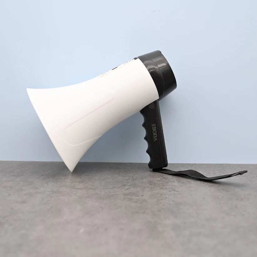 Horns for Loudspeakers Handheld Megaphone with Recording Function Black and White