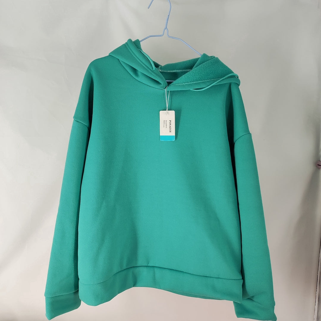 POSAEOI Green Polyester Sweatshirt, Athletic Wear - Size L