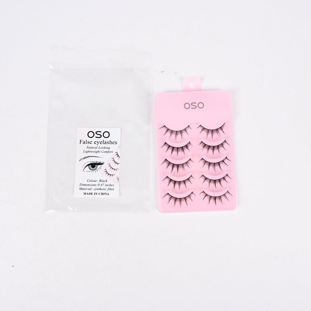 OSO False Eyelashes Five Pairs Dramatic Devil Charm Long Handmade Reusable Lashes Glamour Makeup Beauty Accessories