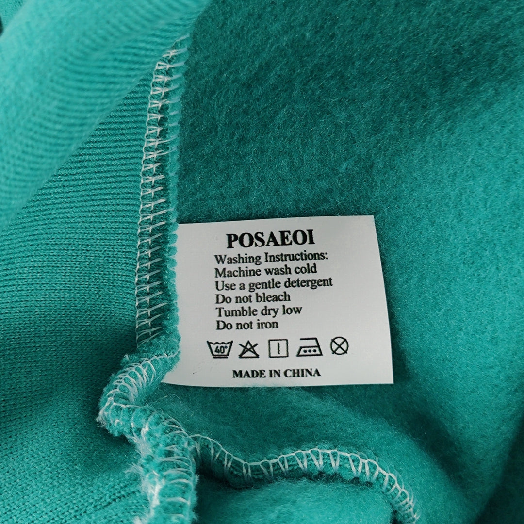 POSAEOI Green Polyester Sweatshirt, Athletic Wear - Size L