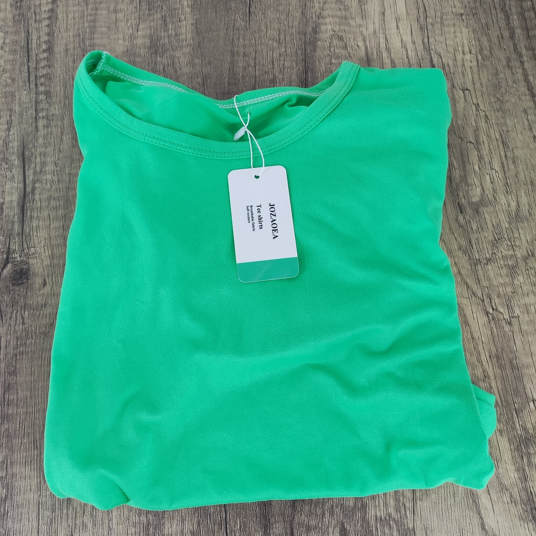 JOZAOEA Green Cotton T-shirt, Medium - Comfortable and Breathable