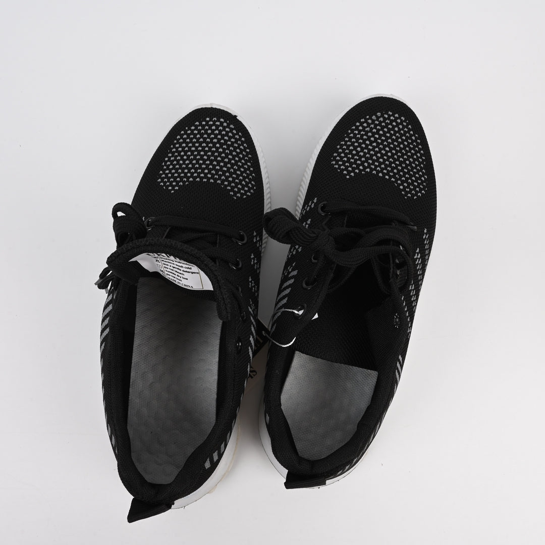 UKPIER Breathable Anti-Odor Casual Sports Shoes in Black - Lightweight Athletic Mesh Shoes for Men and Women US 8