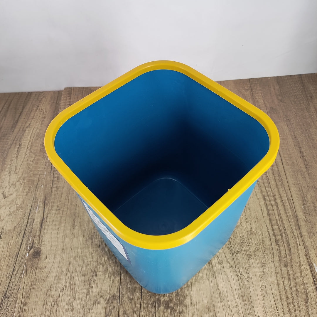 RuizeDudu Stylish Deep Blue Square Trash Can for Household Use - Durable & Compact