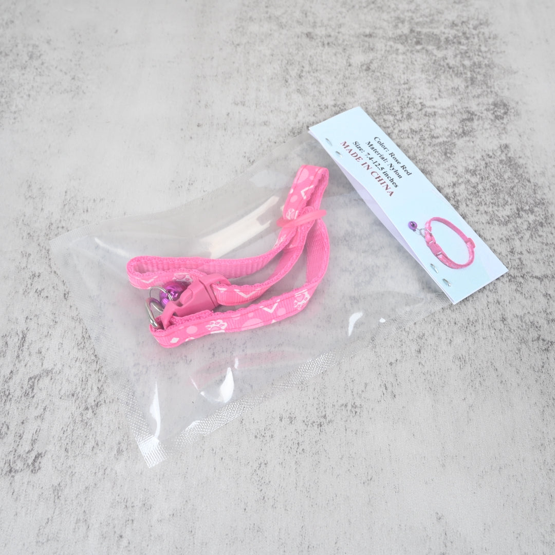 YUNYI Magenta Pet Collar with Bell Adjustable Nylon Pet Collar for Cats & Small Dogs