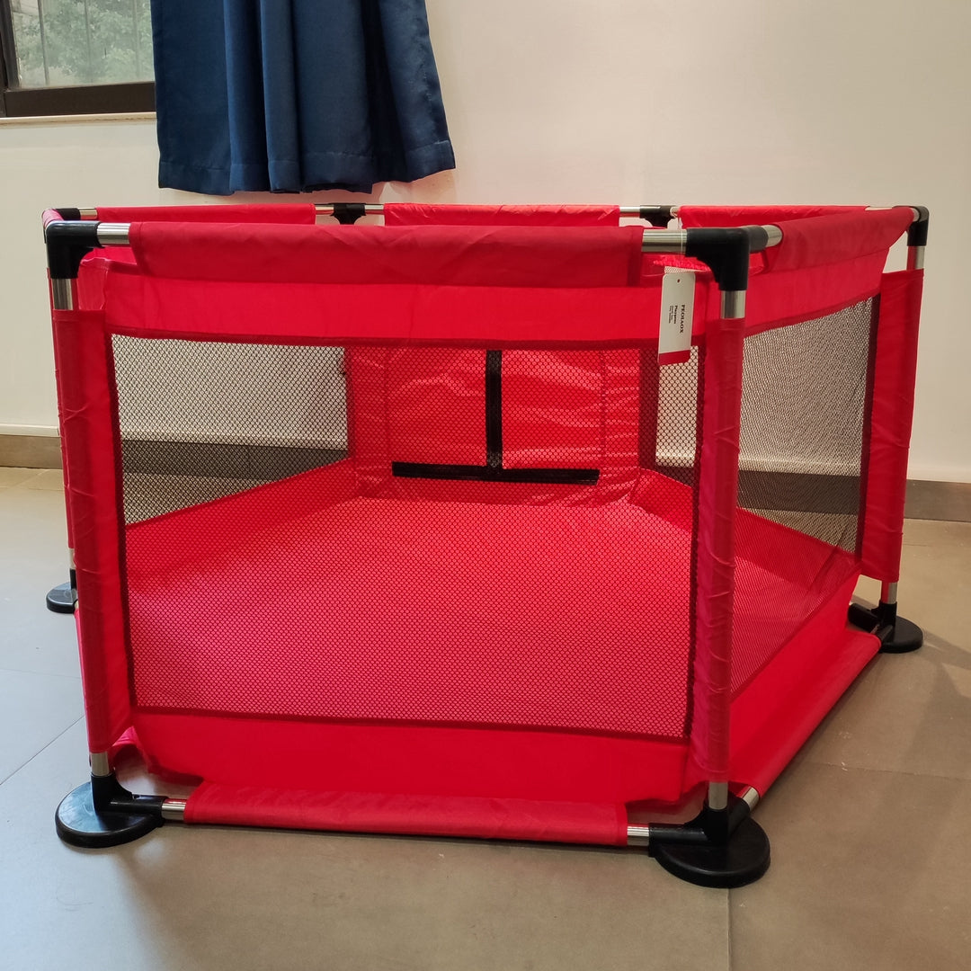 PEOIAOX Baby Playpen, Red - Portable Safety Fence for Toddlers