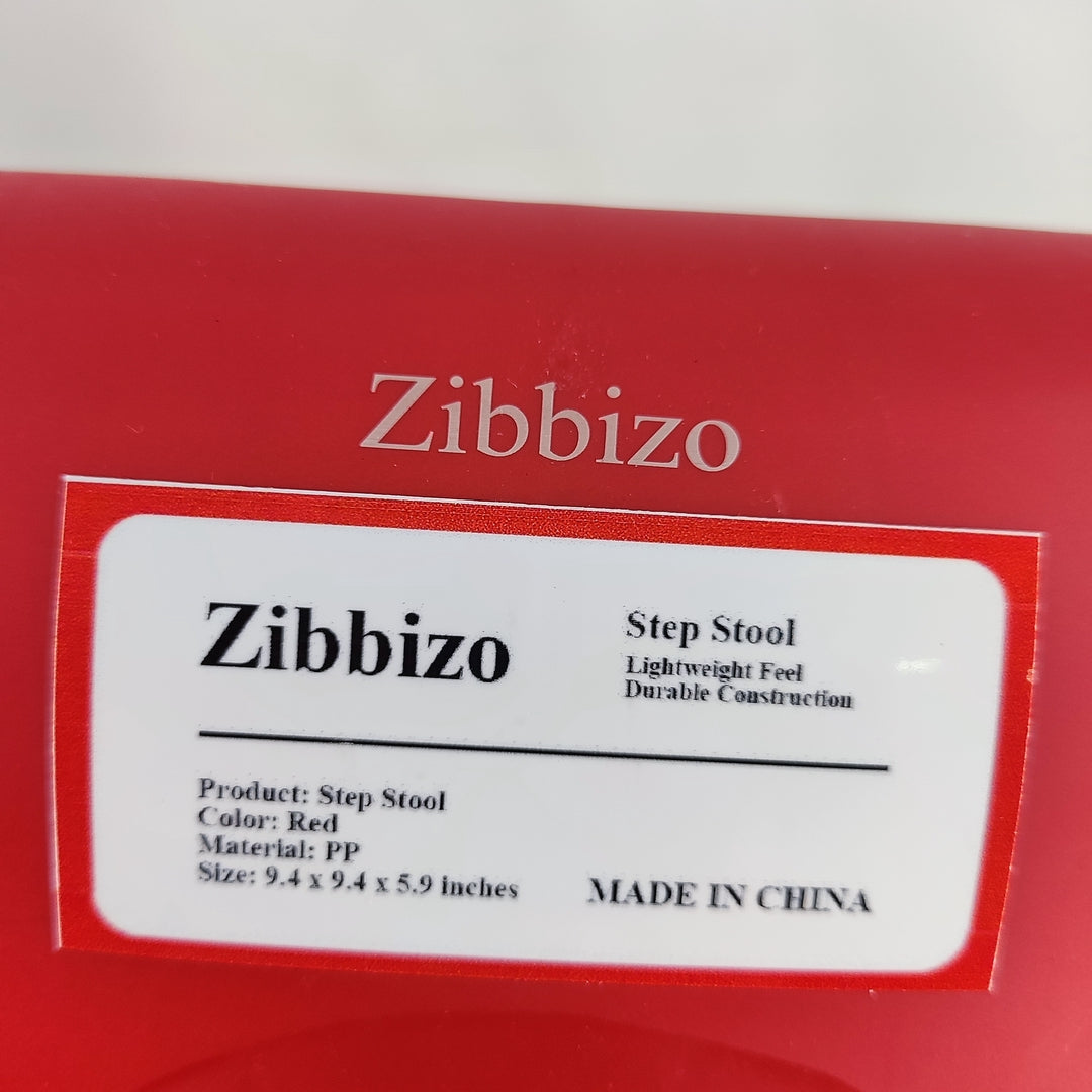 Zibbizo Lightweight and Durable Red Plastic Step Stool for Safe and Convenient Home Use