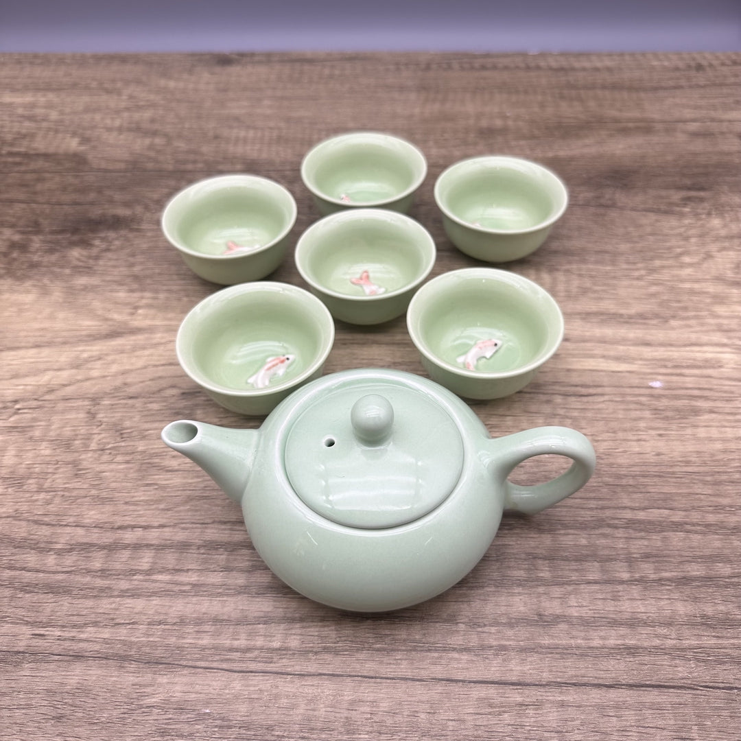 KAWASIMAYA Tea Services in the Nature of Tableware - Green Porcelain Teacups Small Elegant Drinkware