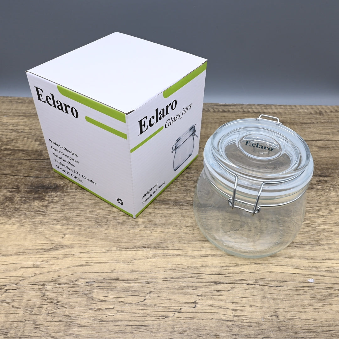 Eclaro Premium Glass Jars Set Airtight Food Storage Containers with Wide Mouth Design Multi-Purpose Glass Jars for Kitchen