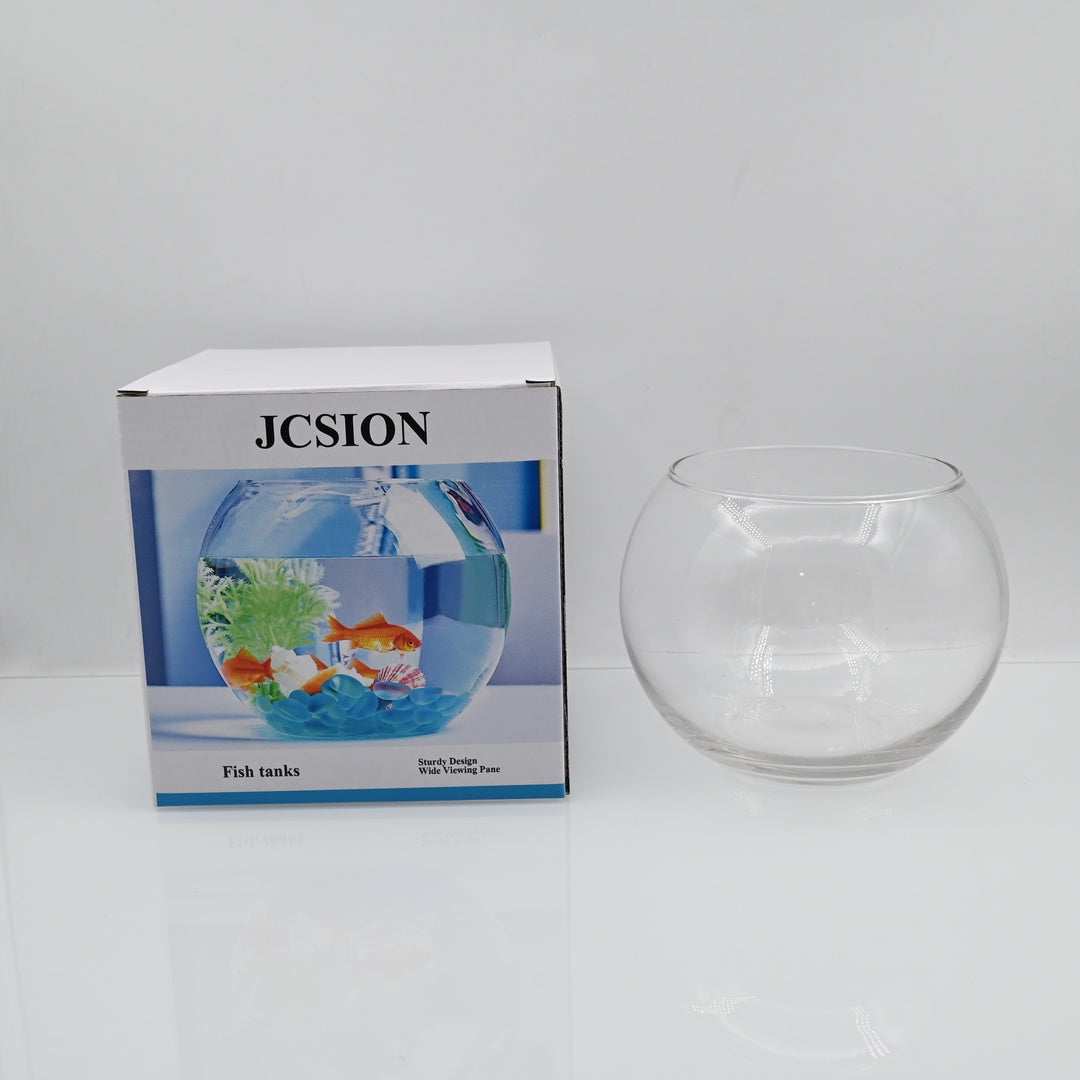 JCSION Goldfish Bowl Aquarium, 5.9 x 5.9 Inches, Clear Glass Fish Tank