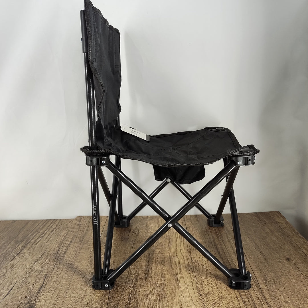 tear off Artistic Outdoor Portable Folding Chair - Medium Black - Lightweight & Durable Alloy Construction