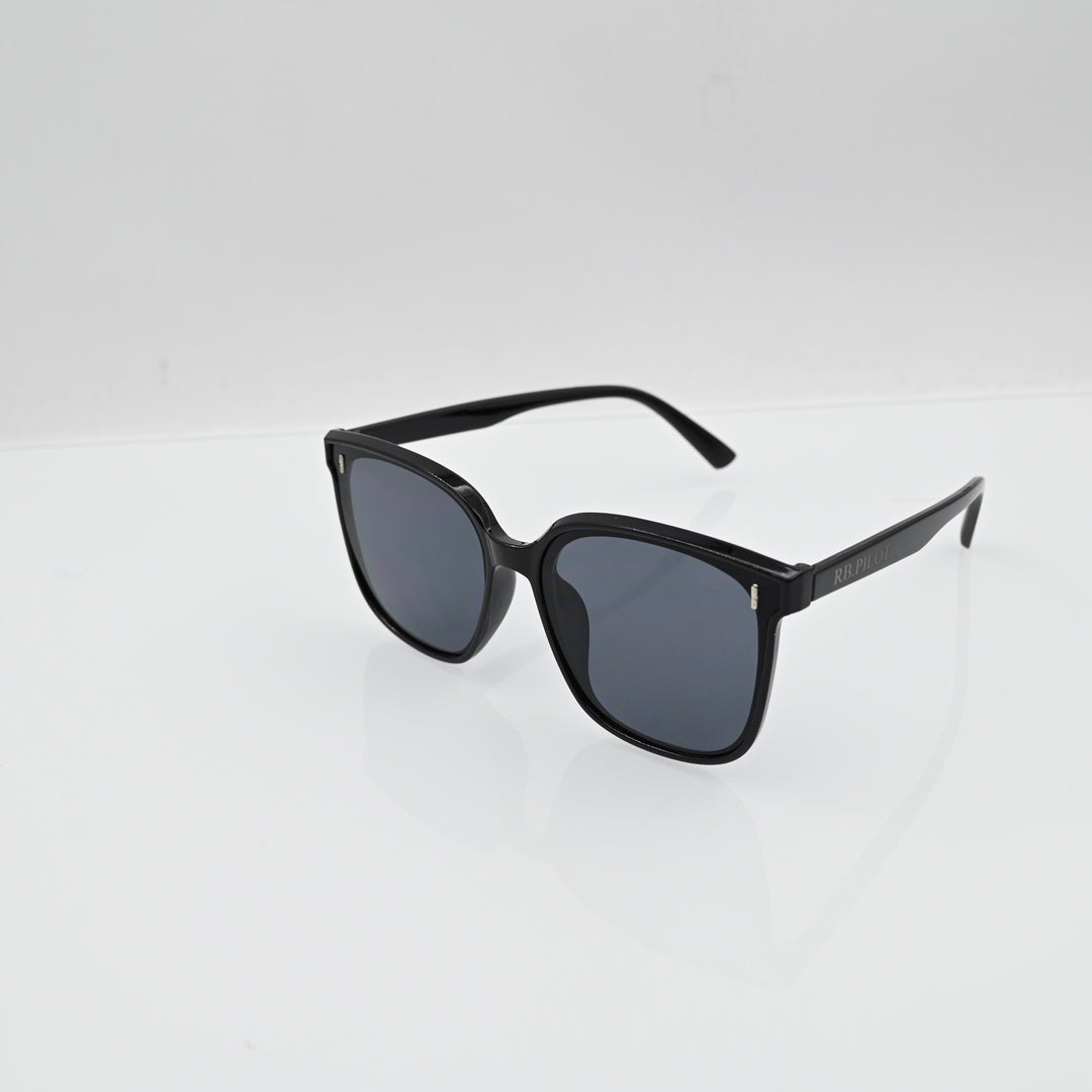 RB.PILOT Unisex Sunglasses in Black, Plastic Resin Frame - Lightweight & Durable