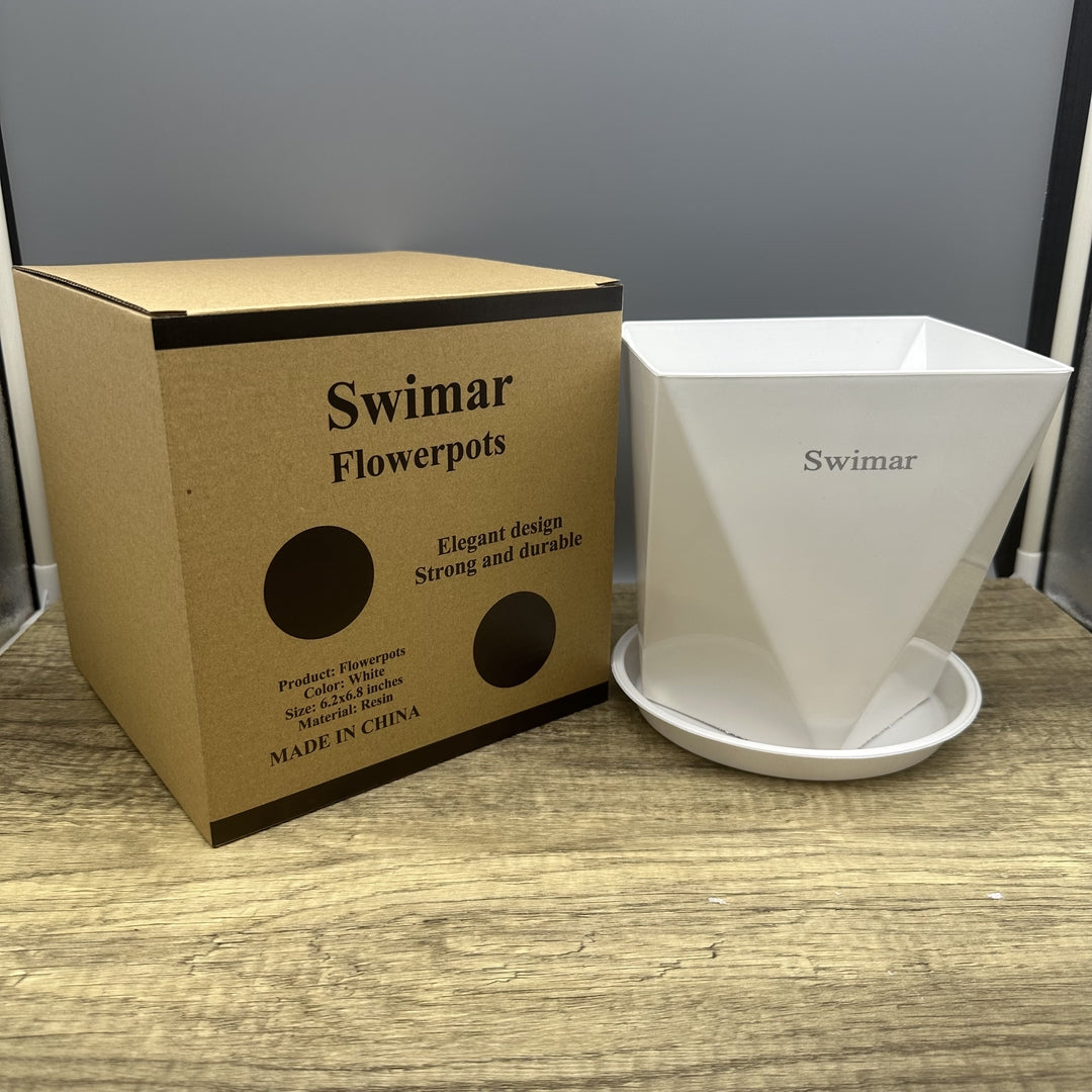 Swimar Elegant Ceramic Flowerpots - Modern Indoor & Outdoor Planter for Home & Garden Decor