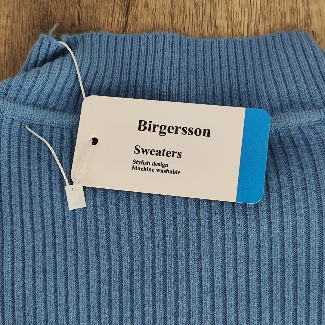 Birgersson Elegant Women's Blue Sweater - Size M | Soft Polyester | SKU: SW12345678