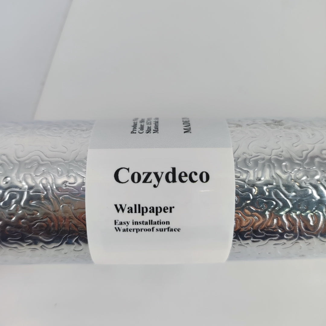 Cozydeco Sleek Silver Wallpaper – Transform Your Living Space with Eleg Durability