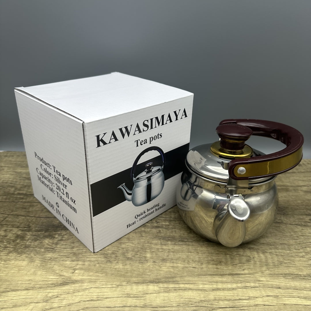 KAWASIMAYA Titanium Camping Kettle: Lightweight Outdoor Cooking Pot and Tea Pots for Camping and Hiking Adventures