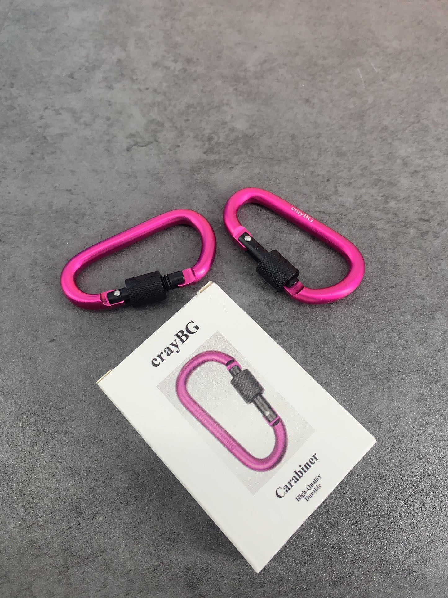 crayBG 2Pcs Aluminum Alloy Hook D‑Ring Carabiner Snap Hook for Outdoor Hiking Camping