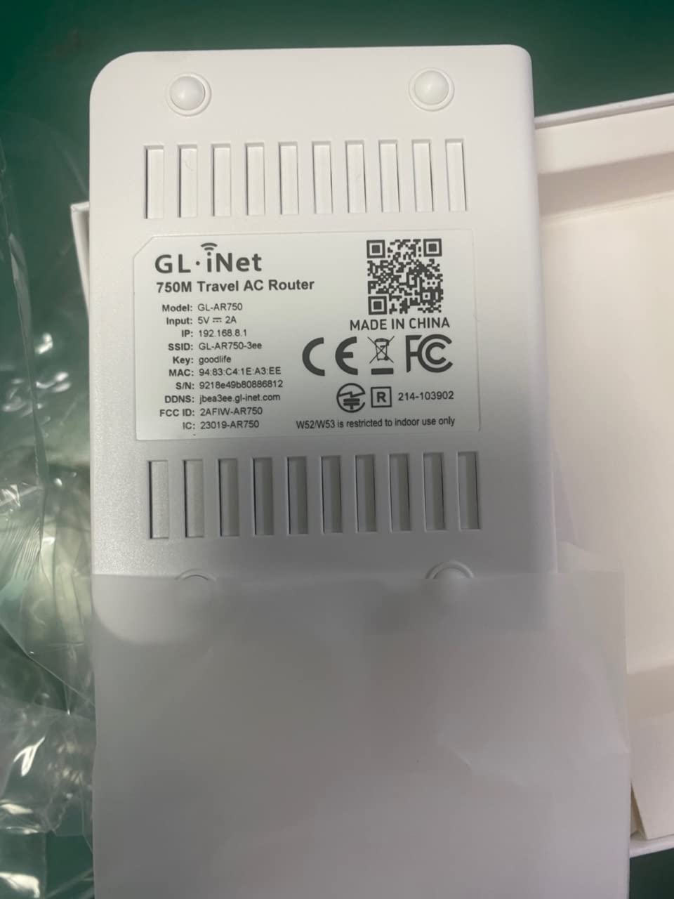 GL · INET Gigabit Travel AC VPN Router in White