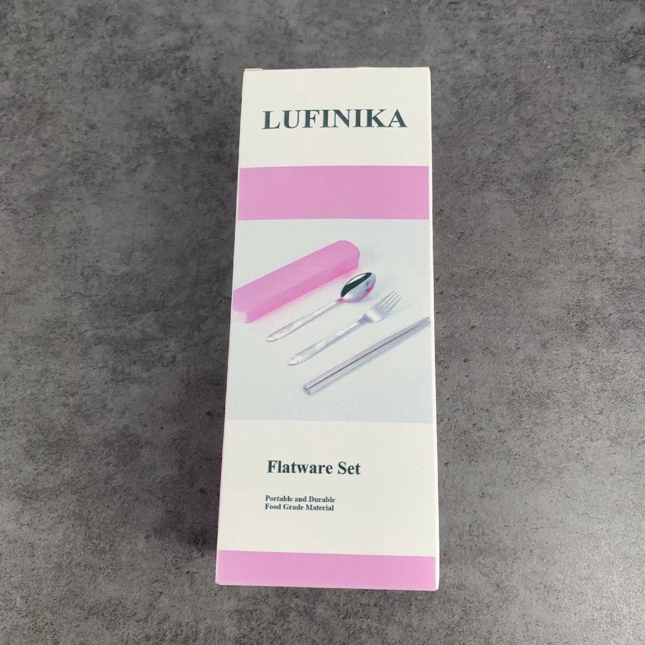 LUFINIKA Portable Cutlery Set 3 Sets Reusable Stainless Steel Tableware In Pink