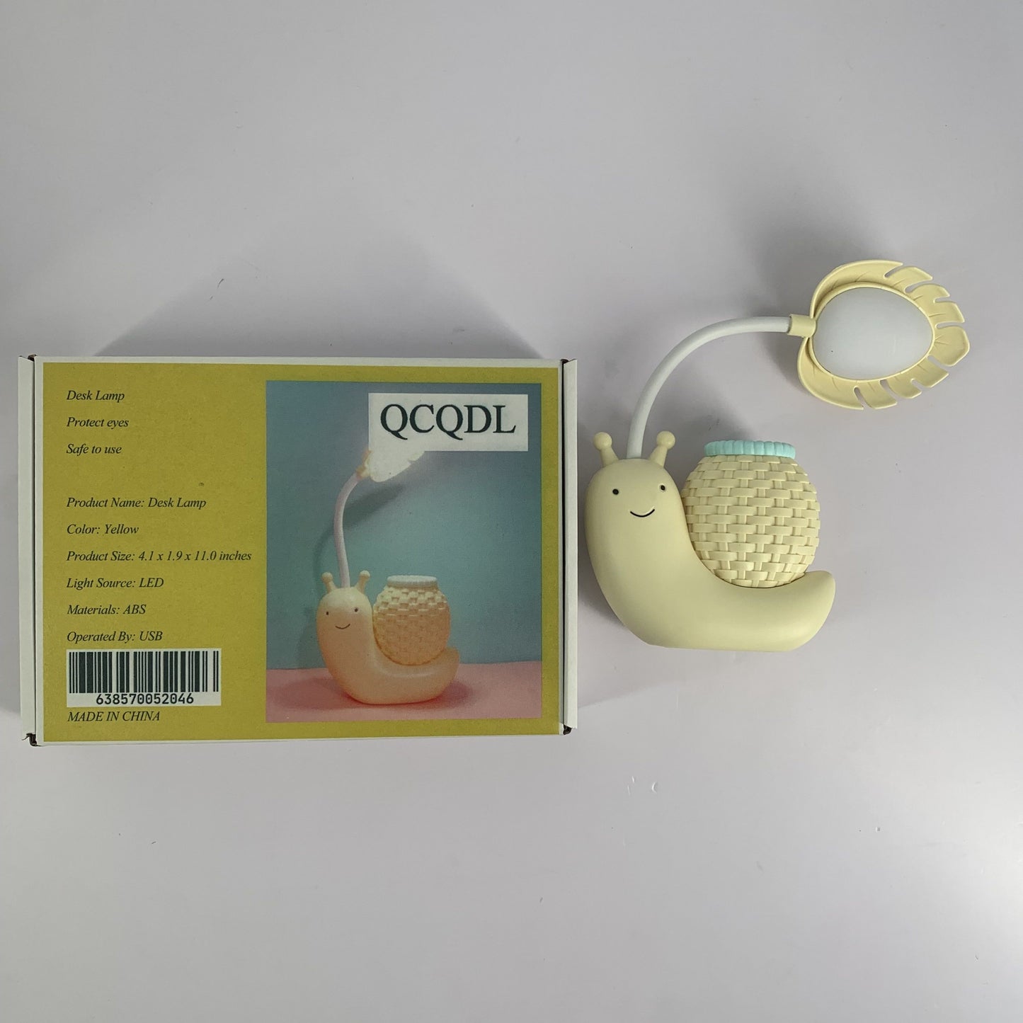 QCQDL Desk Lamp Cute Cartoon Snail Shape Desk Lamp for Children Protect Eyes Lamp In Yellow