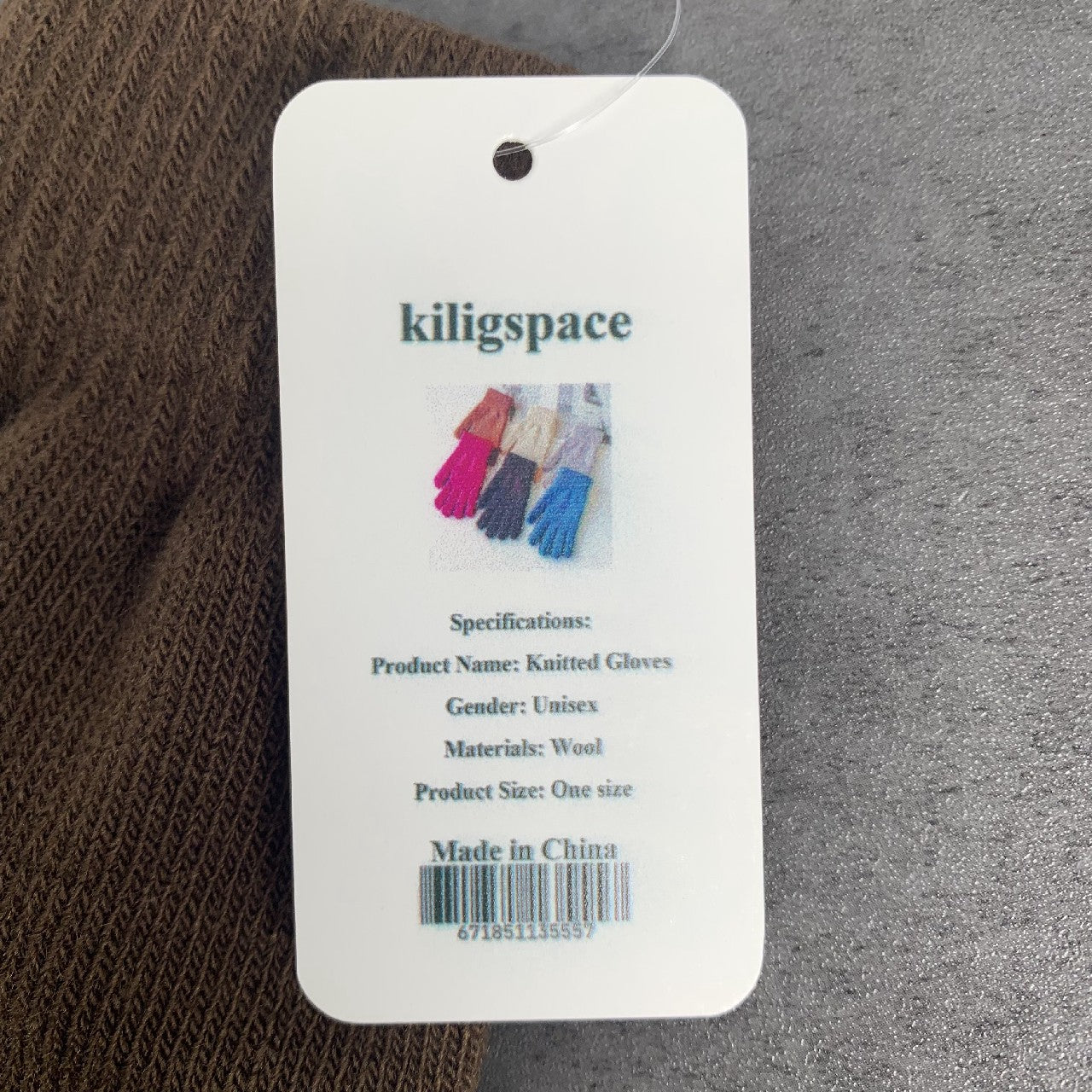 kiligspace Knitted Woolen Gloves Winter Solid Color Full Finger Mittens