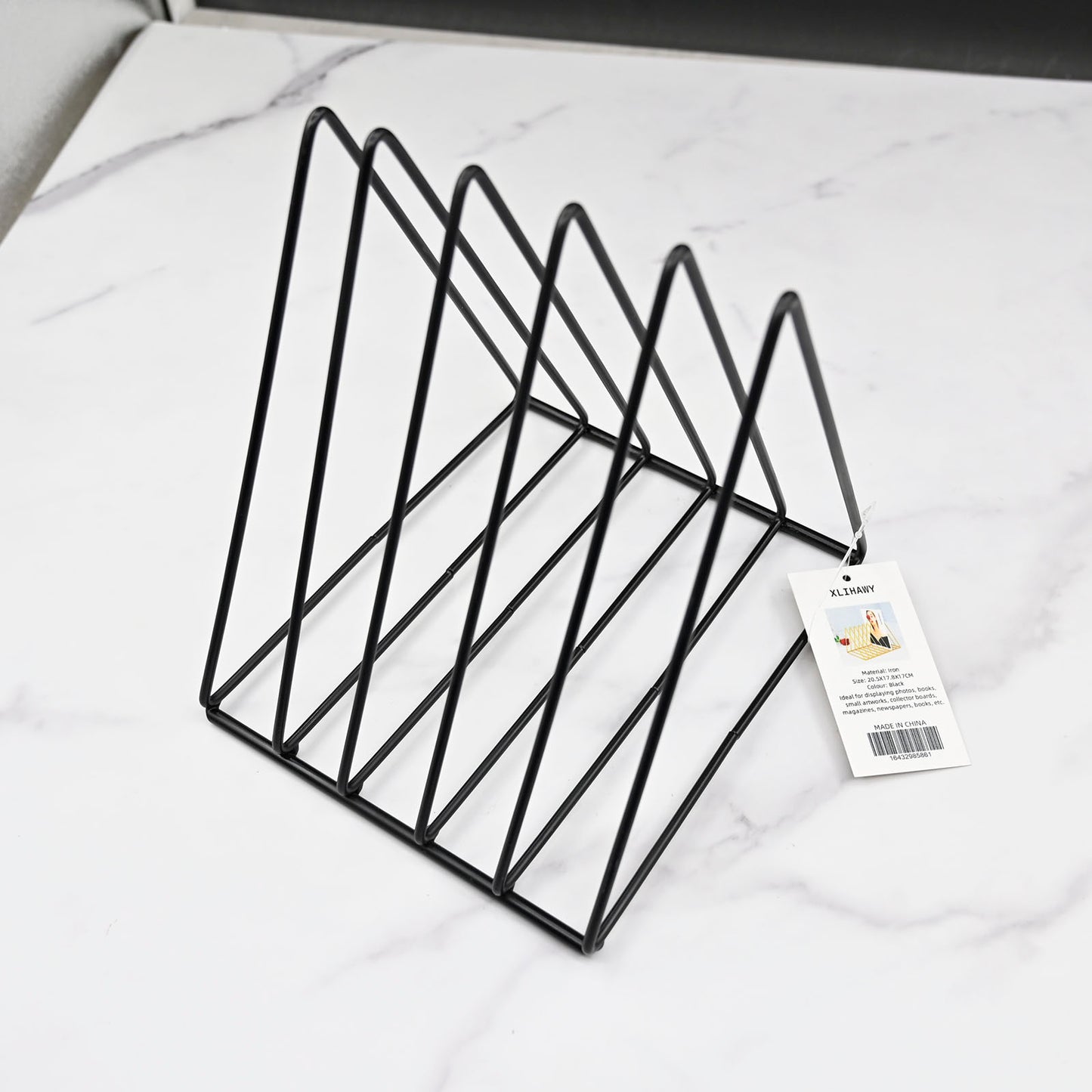 XLIHAWY Magazines Storage Rack Metal Book Shelf Home Living Room Decor