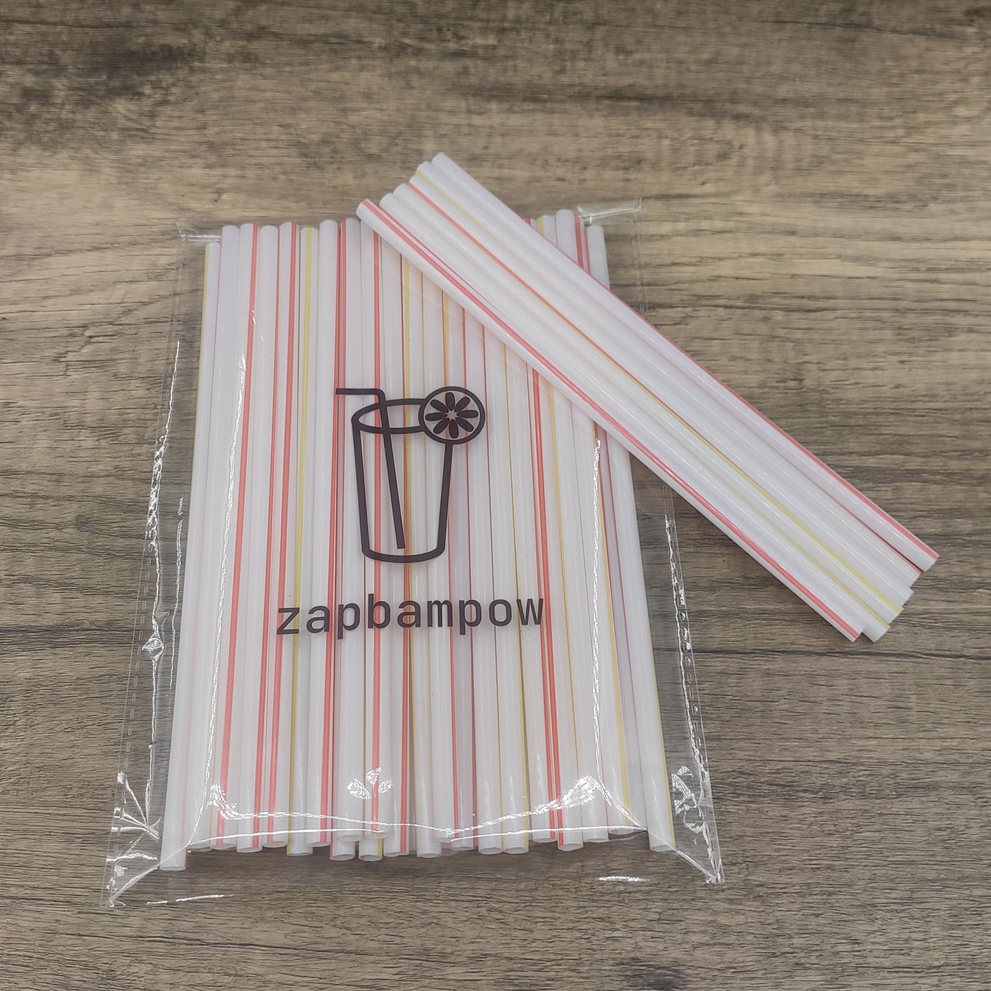 zapbampow 100PCS Disposable Plastic Drinking Straws