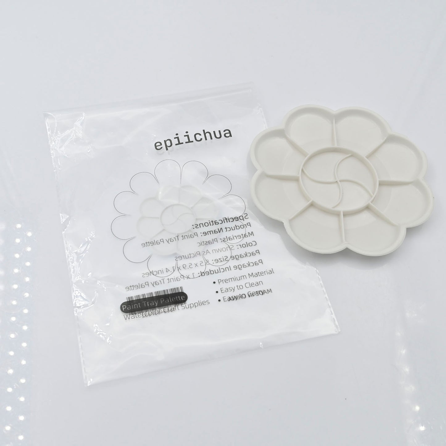 epiichua Paint Palette Tray White Watercolor Palette Pigment Tray Painting Supplies