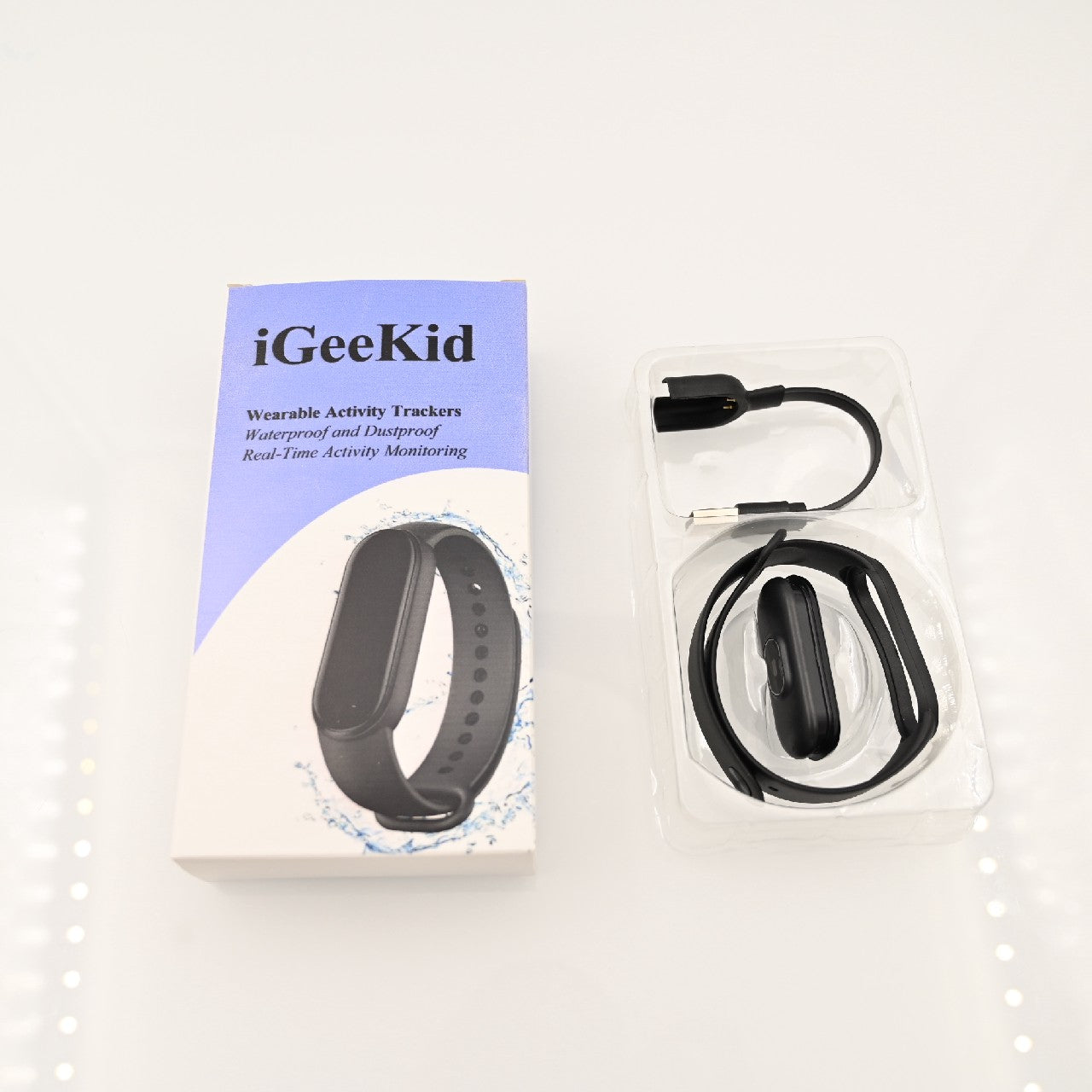 iGeeKid Wearable Activity Trackers Smart Wristband with LED Touch Screen, Black