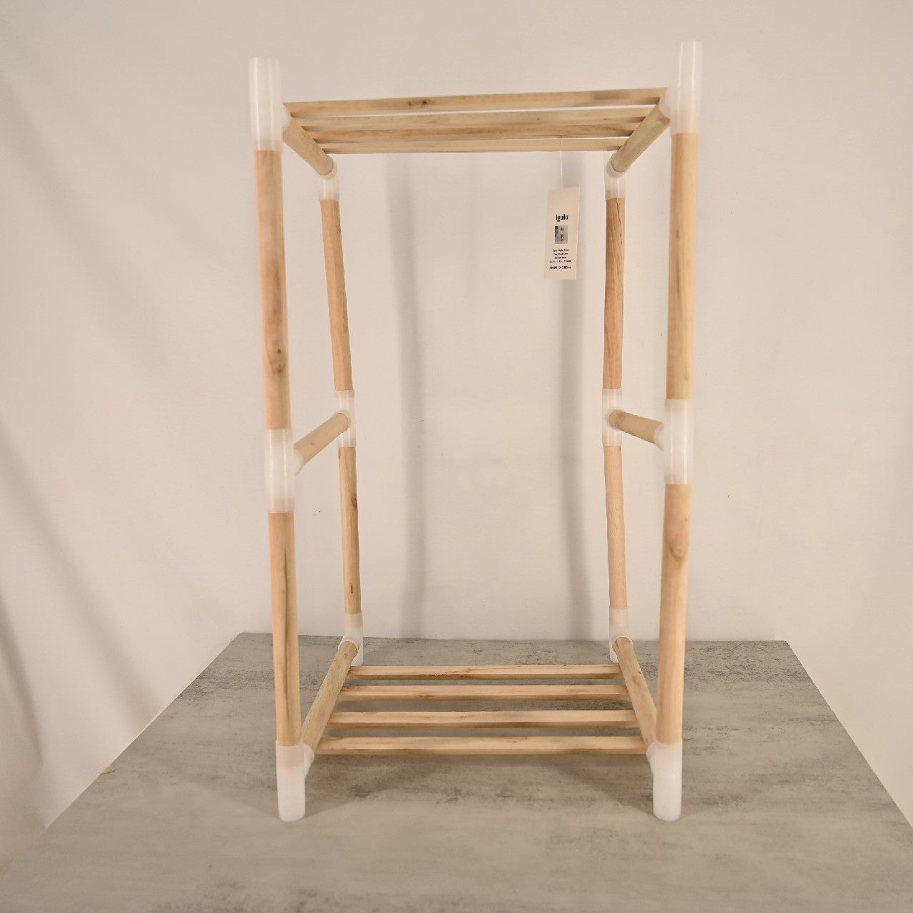 igulu 1 PC Wood Display Stand Easy-assemble with Reinforced ABS Connectors