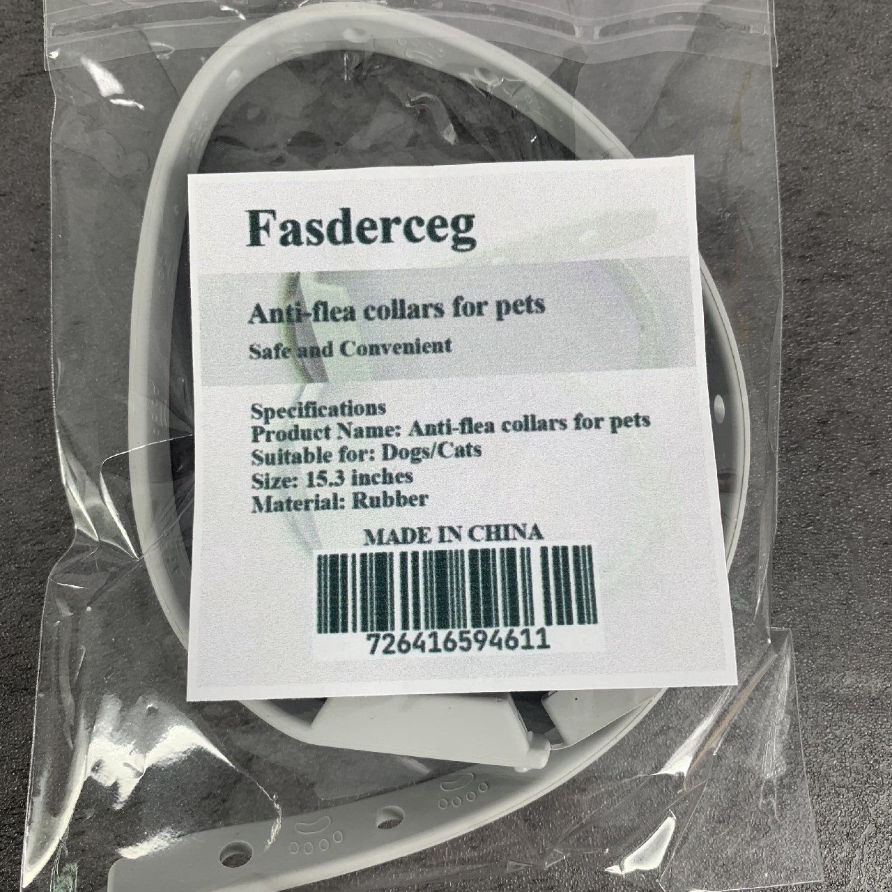 Fasderceg Pet Collars, Anti Flea Collars Adjustable Pet Collars, White