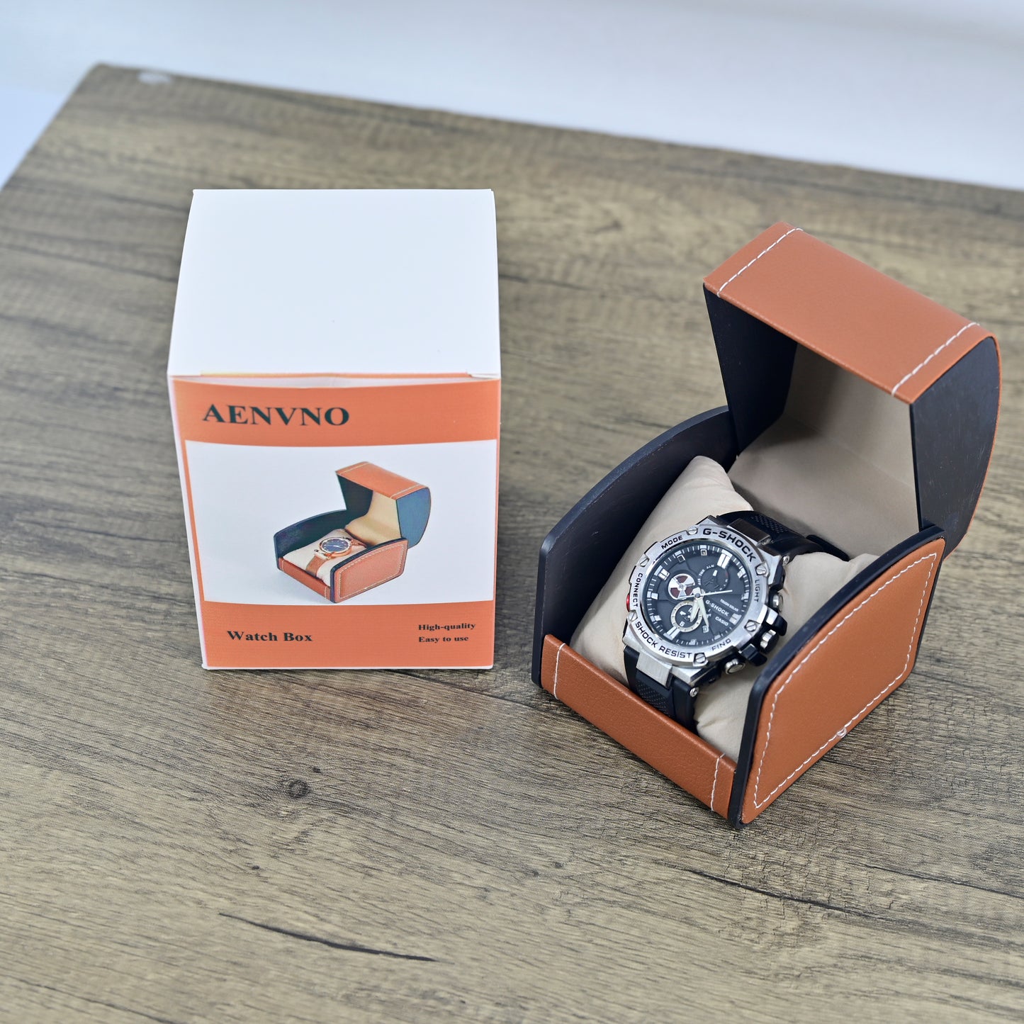 AENVNO Watch Box with Pillow Single Grid Wrist Watch Box