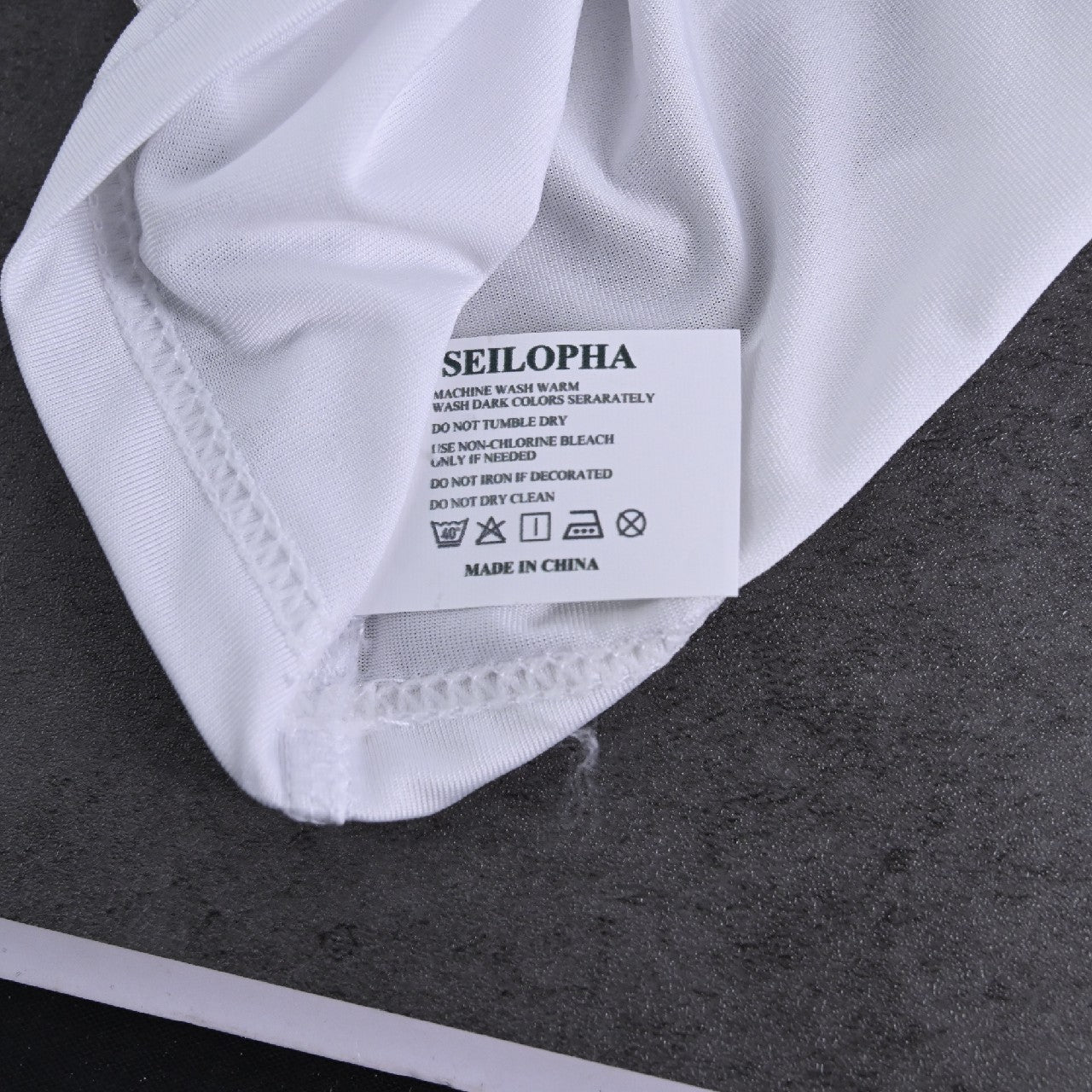 SEILOPHA White Summer Ice Silk Short Sleeve T-shirt V-Neck Fashion Top