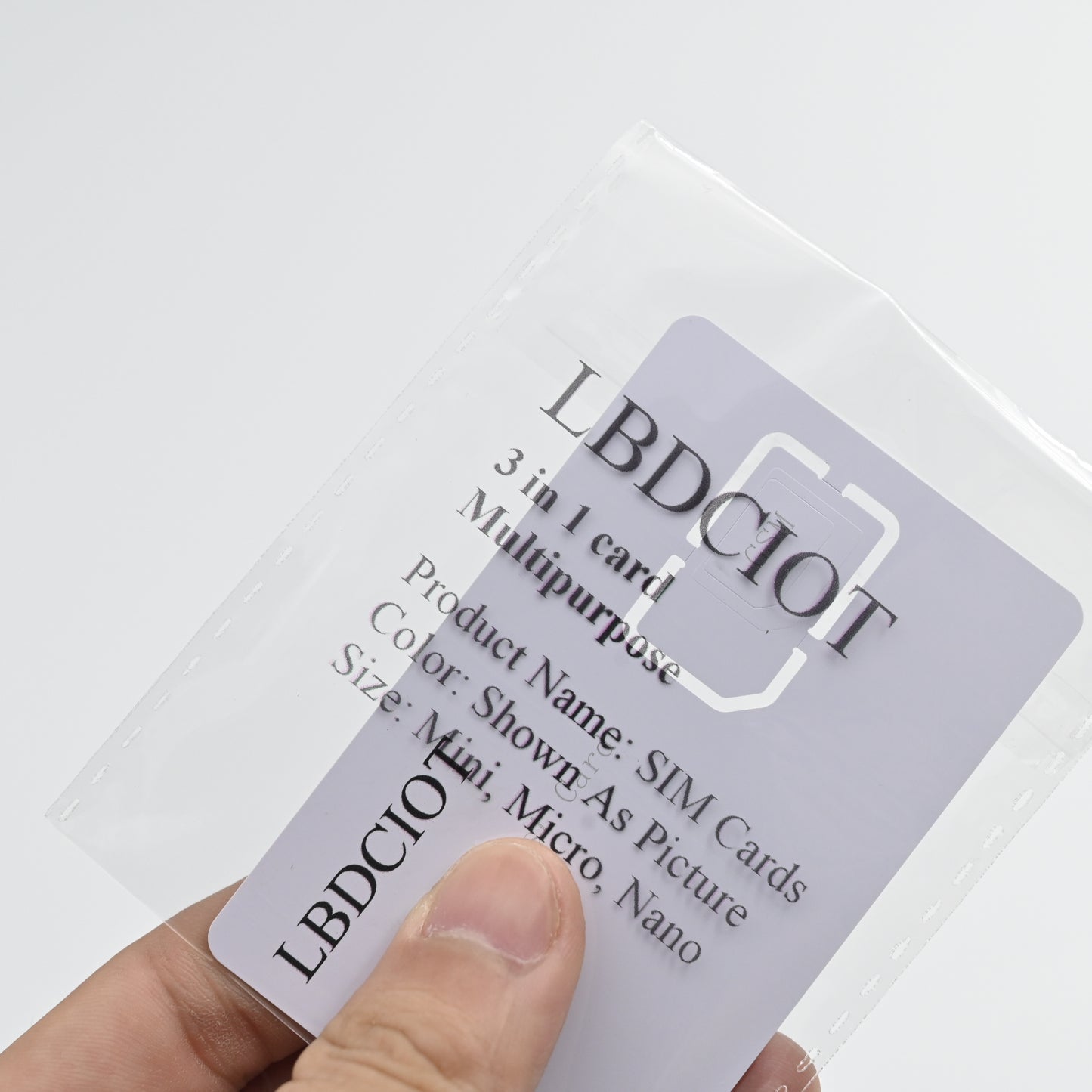 LBDCIOT Nano/Micro/Mini Sizes SIM Card for Phone use (3-in-1)