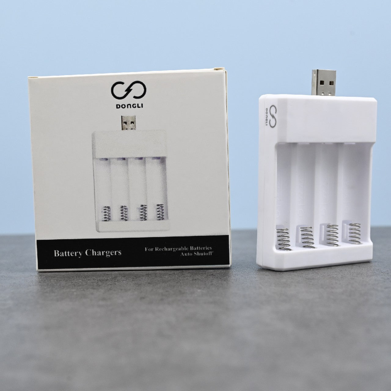 DONGLI 3 Charging Slots Battery Chargers USB High-Speed Charging for Rechargeable Batteries