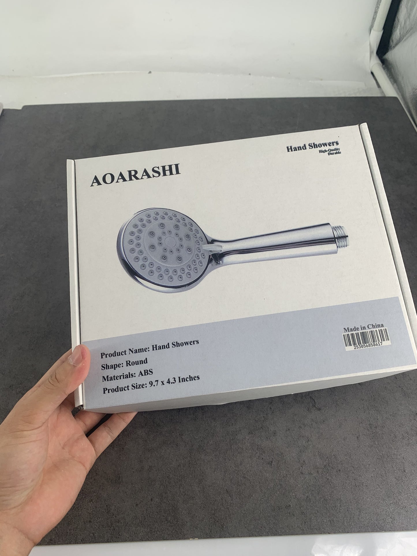 AOARASHI Round Shower Heads with Handheld, High Pressure 4 Mode for Bathing