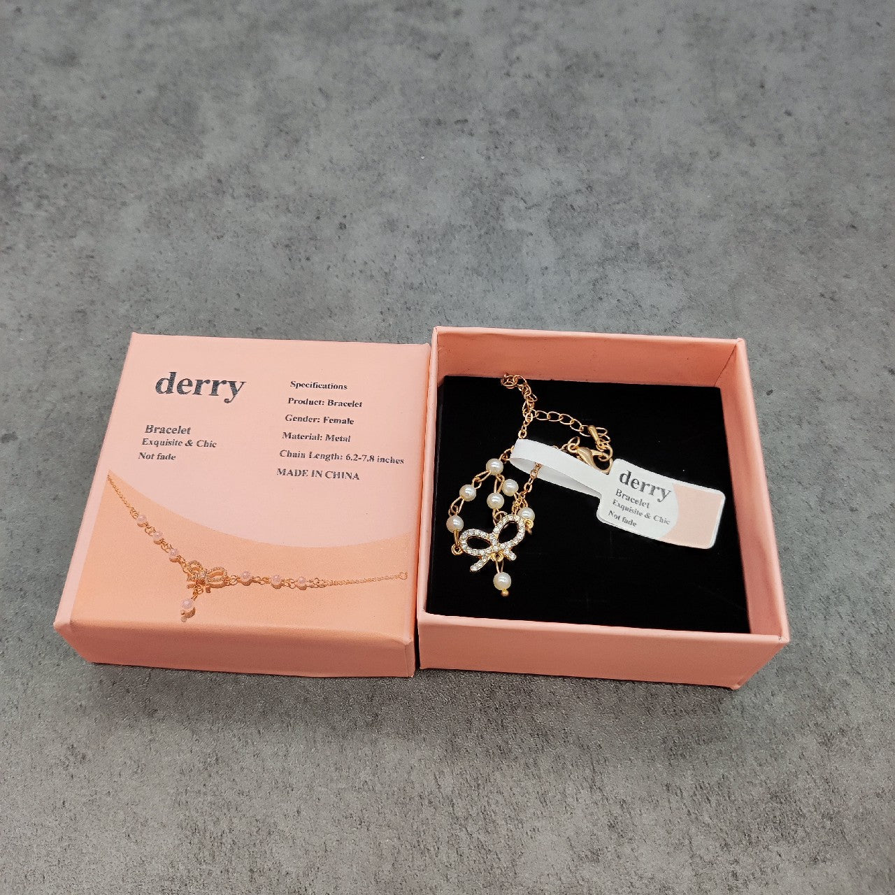 derry Elegant White Pearl Bow-knot Bracelets For Women