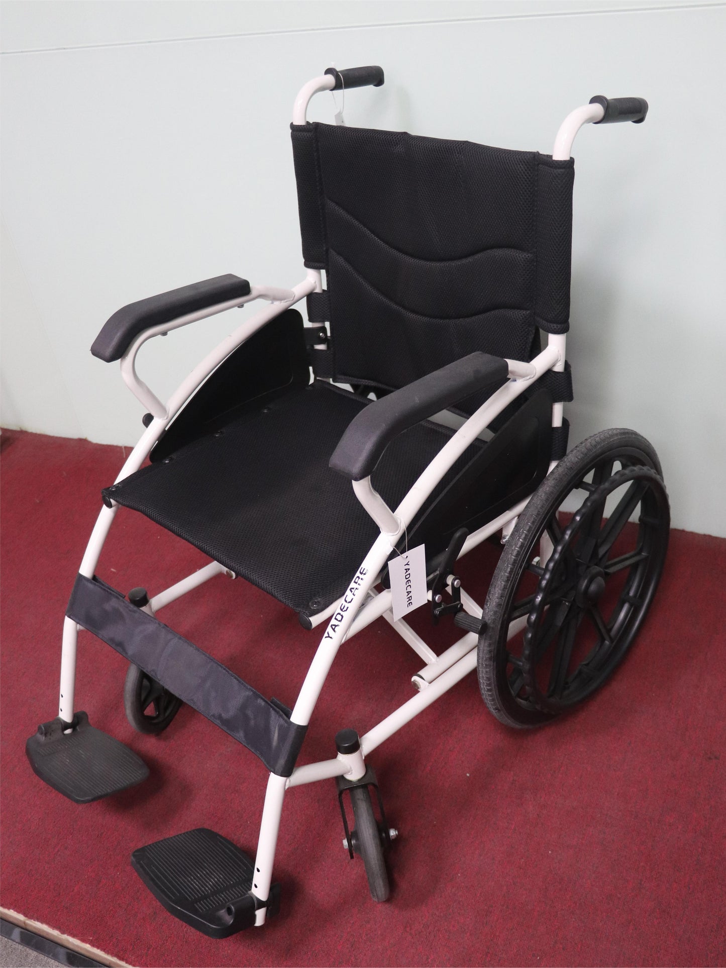 YADECARE Foldable Wheelchair, Lift Wheelchair with Swing-Away Elevating Leg Rests and Flip-Back Arms for Adult