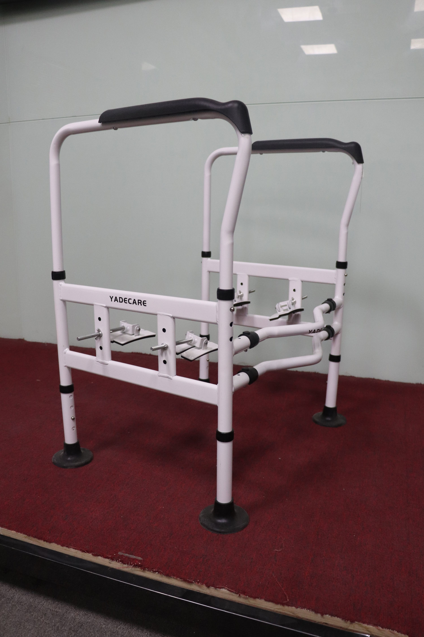 YADECARE Metal Fold Elderly Walker, Shower Handrail Metal Handrail, Silver