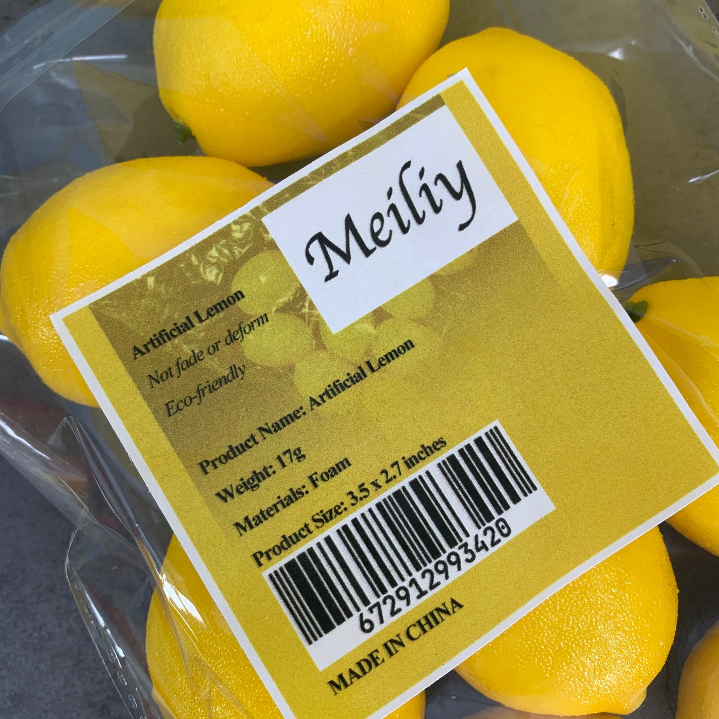 MEILIY 8 Pcs Artificial Lemon, Fake Lemon for Home House Kitchen Party Decoration in Yellow