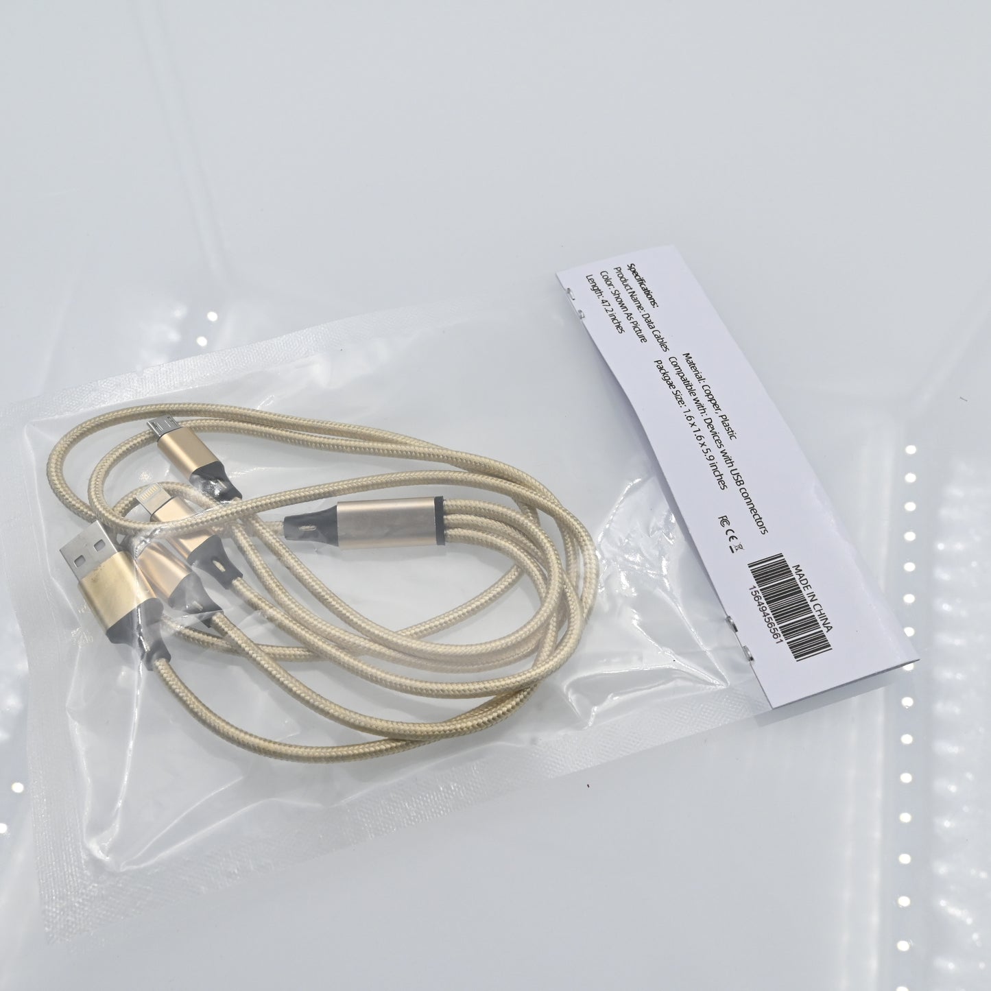 xinghuanyu Data Cables 3 in 1 Fast Charging Cables in Golden