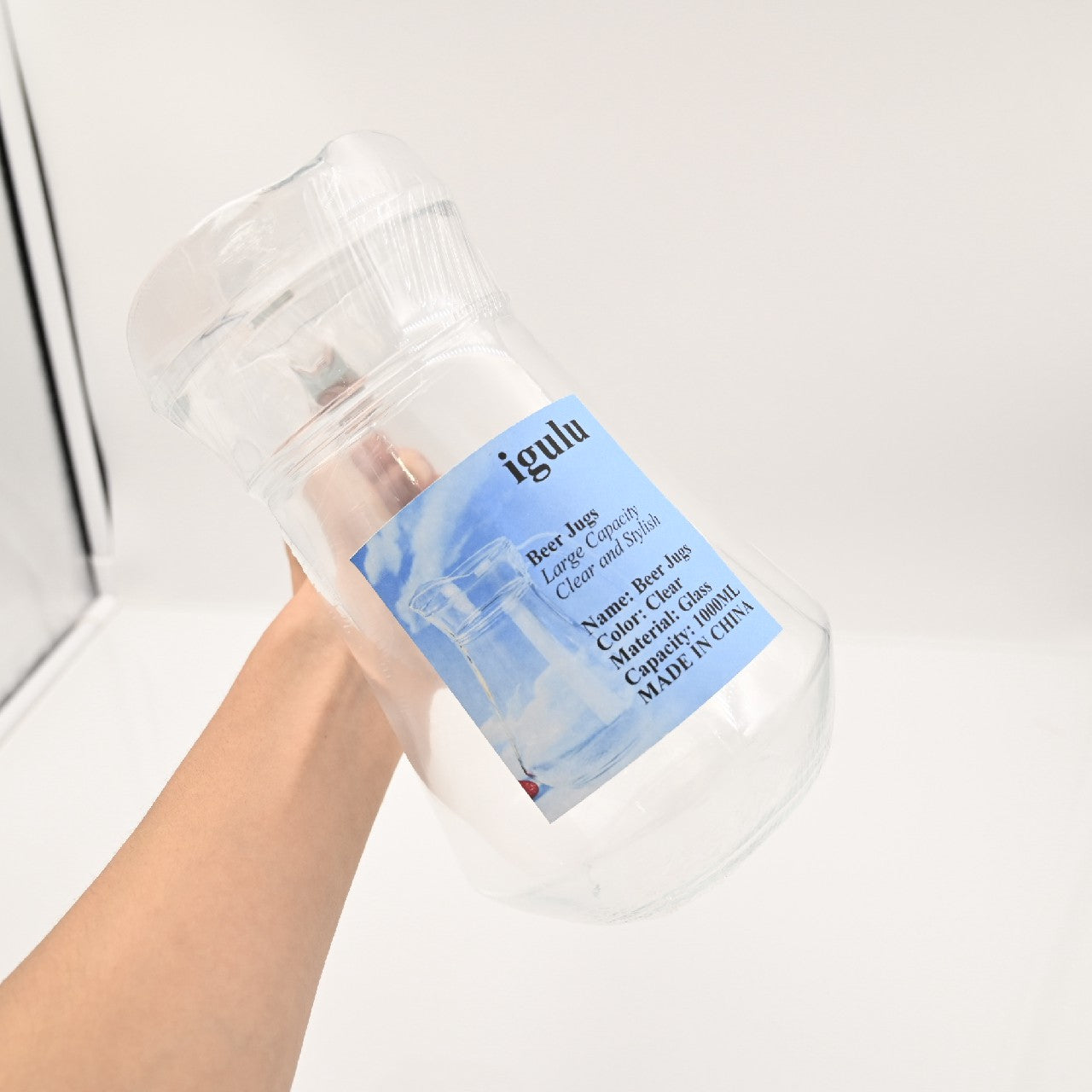 igulu 1 PC Glass Beer Jug with Large Capacity Clear and Stylish