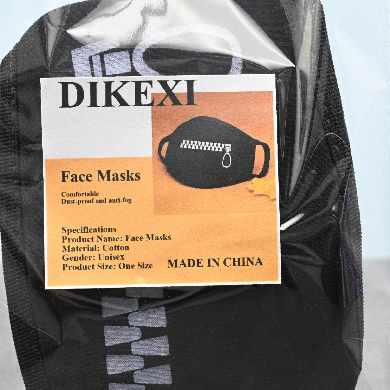 DIKEXI Disposable Face Masks 3-Ply Filter Earloop Mouth Cover in Black